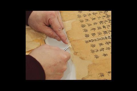 Conservation of the Library’s collections requires a delicate touch working with a wide variety of materials from papyrus to acetate.